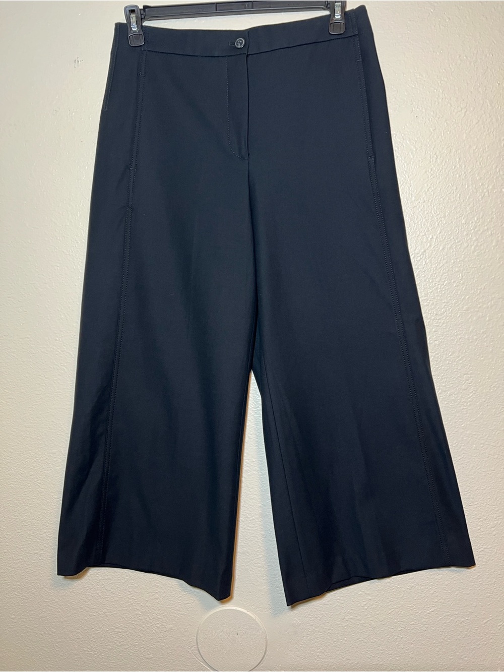 Ann Taylor Black High Rise Wide Leg Crop Pants Trousers Career Size 8